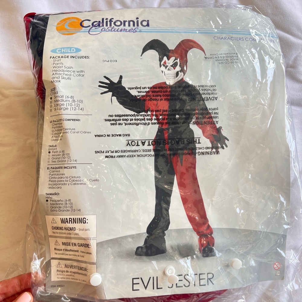 Kid's Evil Jester Costume